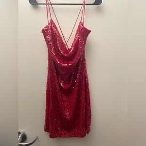 berry sequin mini dress